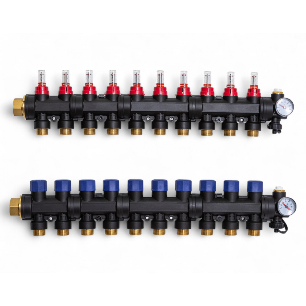 503210 Коллектор пластиковый на 10 контуров с расходомерами Tervix Pro Line 503210