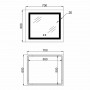 Дзеркало Lidz Kubis (KU1) 600х700 з LED-підсвічуванням Touch, з антизапотіванням, з димером, рег. яскравості LDKU60070049285 SD00055409