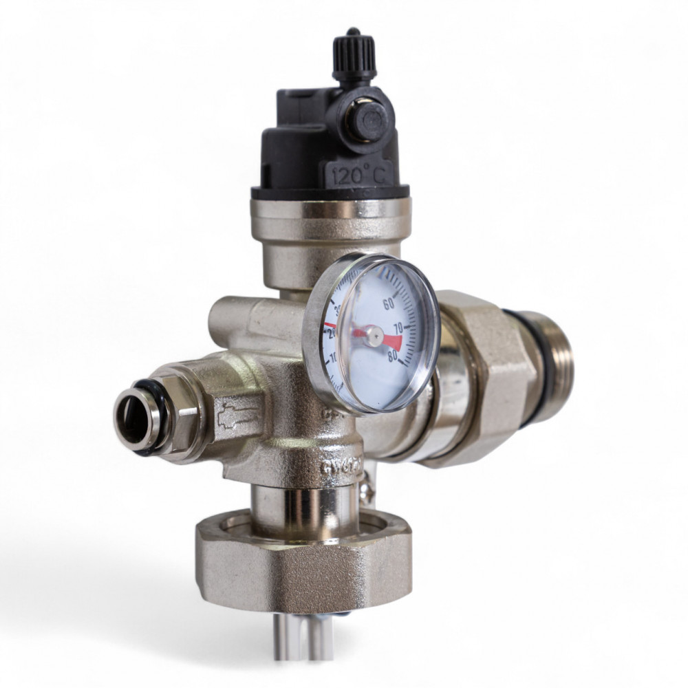 521211 Змішувальний вузол Tervix Pro Line для теплої підлоги без насосу, з термоголовкою 521211