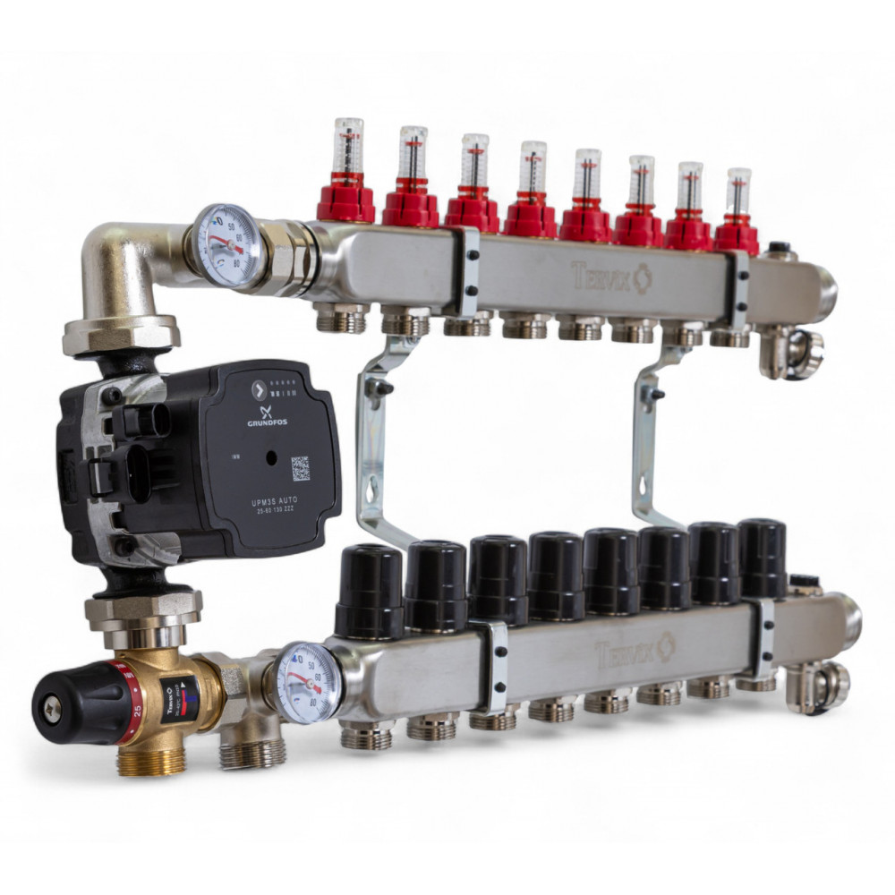 521451 Змішувальний вузол 1" для теплої підлоги Tervix Mixset з част. насосом та клапаном TMV 521451