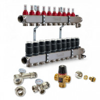 522110 Комплект оборудования для водяного теплого пола на 10 контуров с клапаном TMV