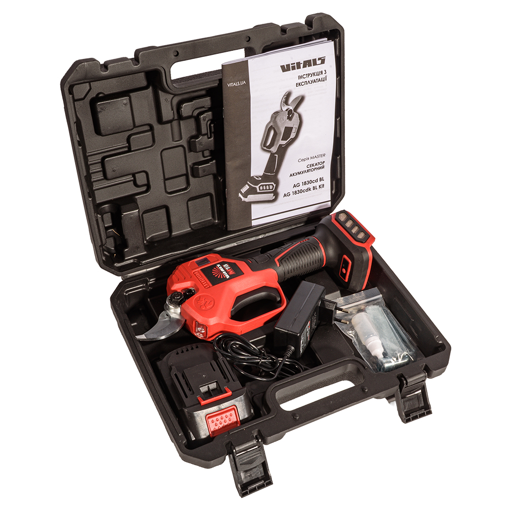 Секатор акумуляторний Vitals Master AG 1830cdk BL Kit 000235299