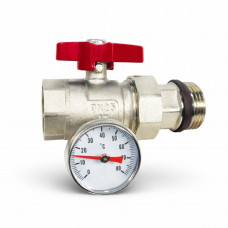 545021 Кран з термометром (червона ручка), Tervix