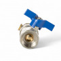 545023 Кран с термоманометром (синяя ручка), Tervix 545023