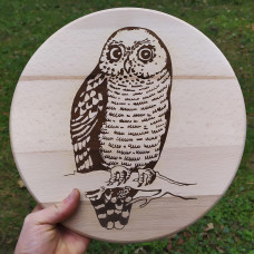 Кухонна дошка з гравіруванням "Сова" 40