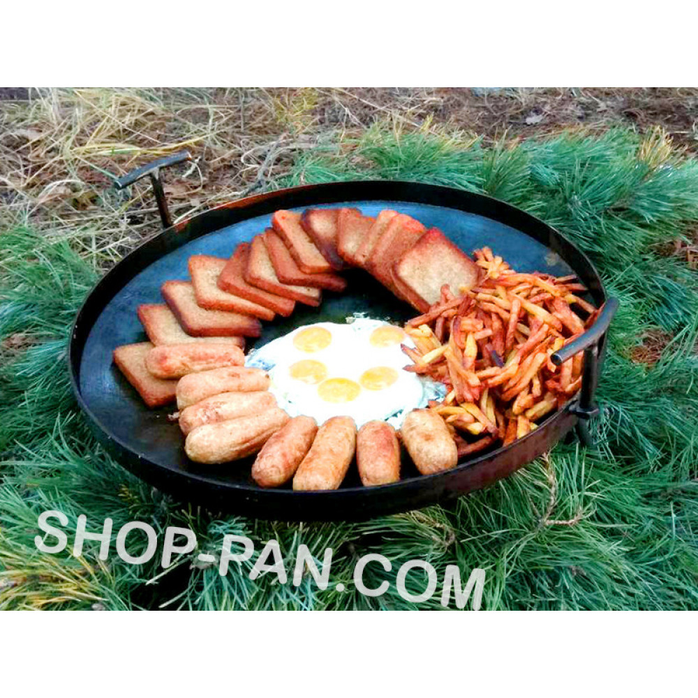 Сковорода з диска борони 50 см з кришкою та ручками, що знімаються. 56