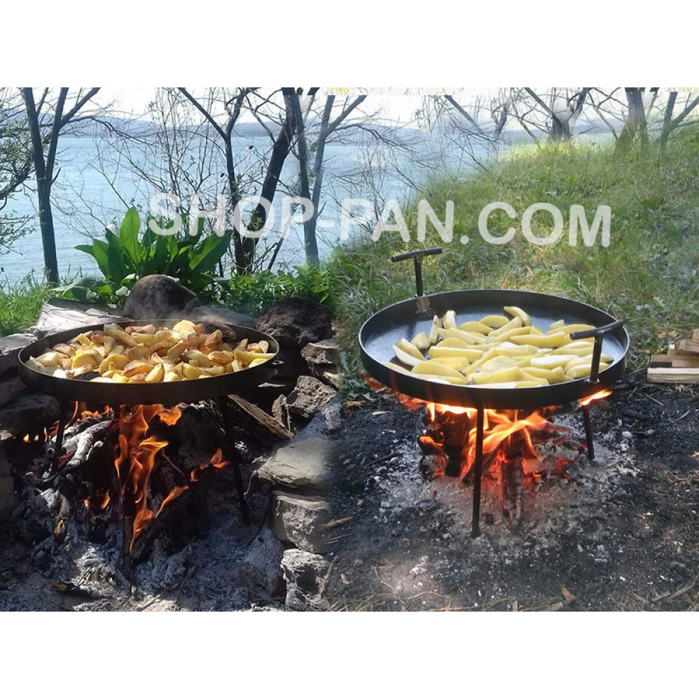 Сковорода з диска борони 50 см з кришкою та ручками, що знімаються. 56