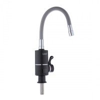 Проточний кран-водонагрівач з гнучким виливом для кухні  Lidz Warm 064  LDWAR064GRE49094 Black/Grey