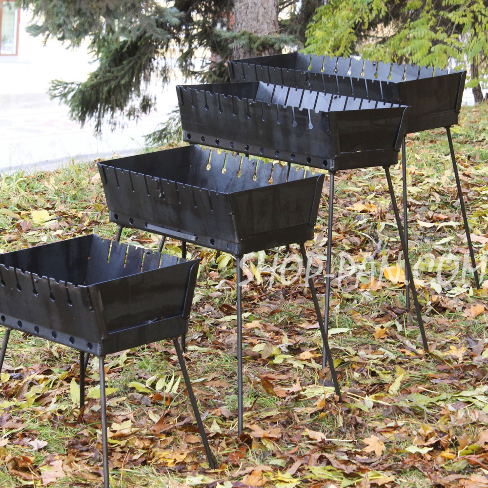 Мангал-валіза 2 мм на 12 шампурів, розкладна жаровня гриль SP00253