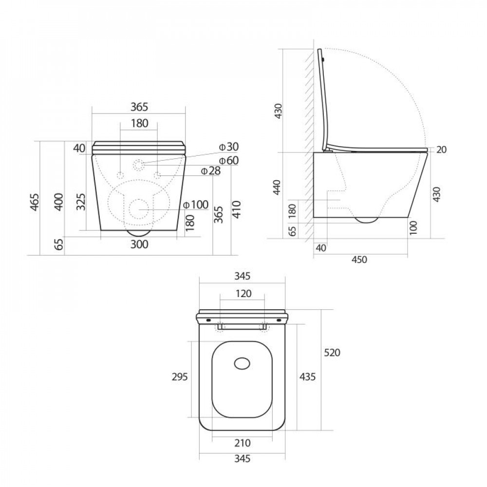 Унітаз підвісний Qtap Tern Ultra Quiet 520×345×325 мм, Marble, з сидінням Slim Duroplast / Soft-close / Quick Release QTTER26MR49002 SD00055126
