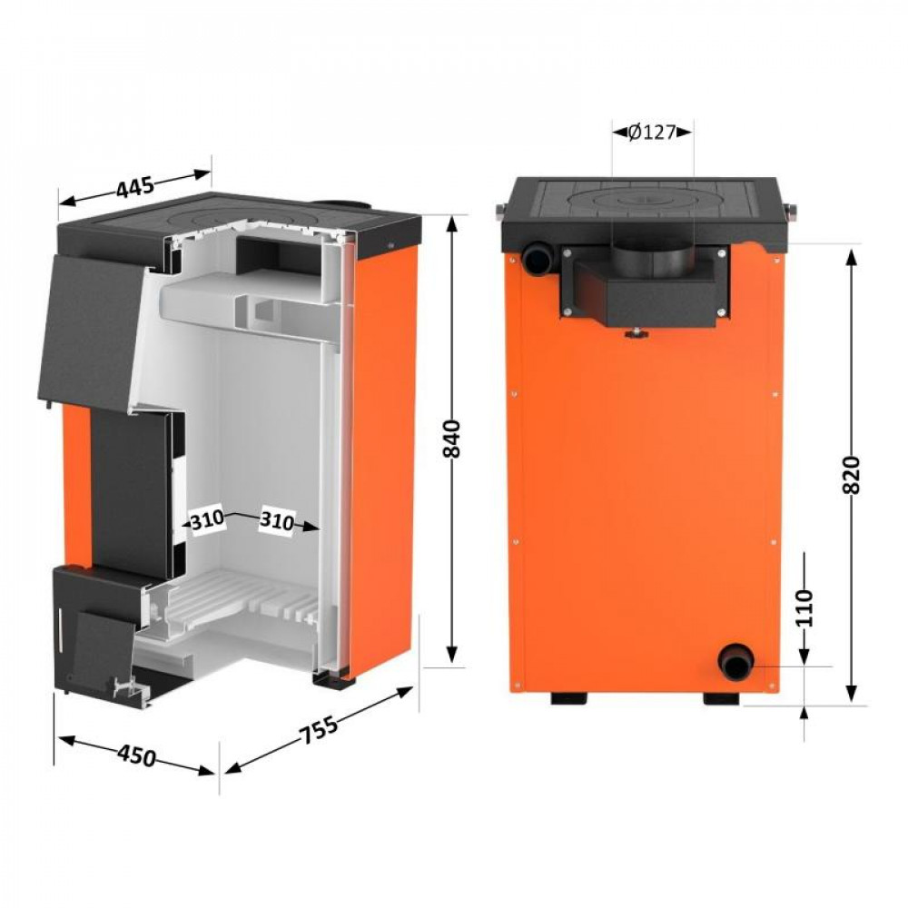 Котел твердопаливний сталевий Thermo Alliance Magnum V 4.0 SSF 12 з конфоркою (3 мм) SD00051328