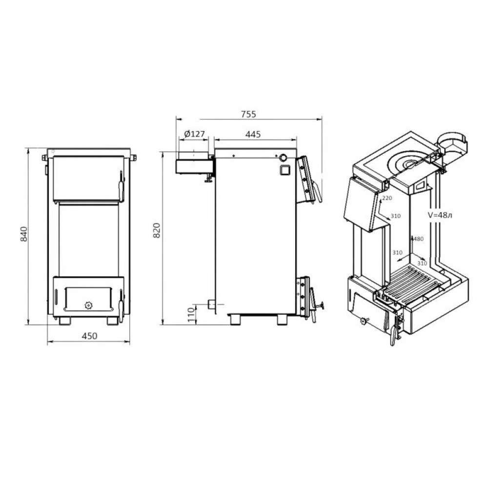 Котел твердопаливний сталевий Thermo Alliance Magnum V 4.0 SSF 12 з конфоркою (3 мм) SD00051328