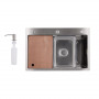 Мийка для кухні інтегрована Lidz Handmade H6845 Brushed Steel 3,0/1,0 мм LDH6845BRU49455 SD00055579