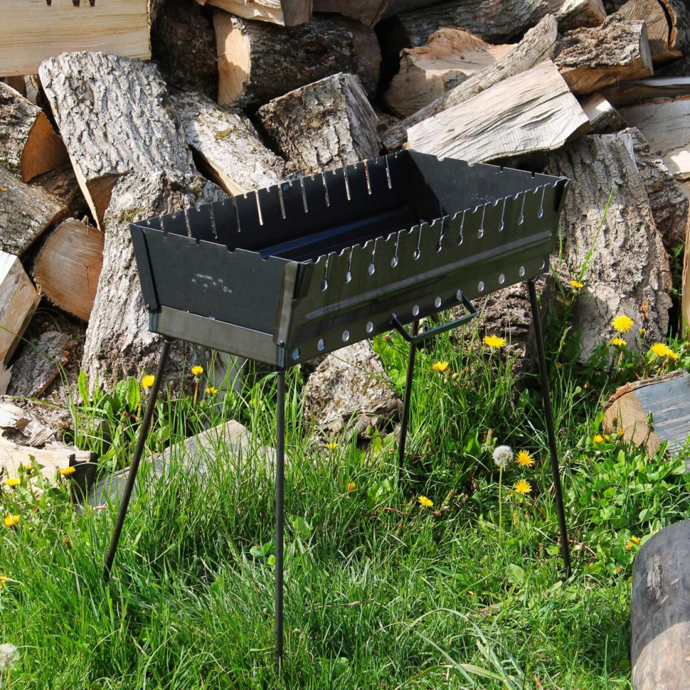 Мангал-валіза 3 мм на 12 шампурів, розкладна жаровня гриль SP00257