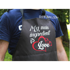 Фартух з вашим принтом "MY MAIN INGREDIENT IS LOVE"