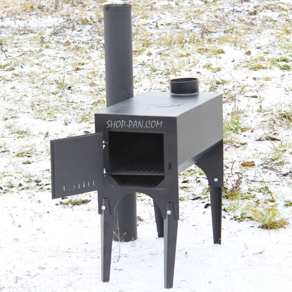 Піч-буржуйка 3 мм Дарума з варильною поверхнею на ніжках 2425824739