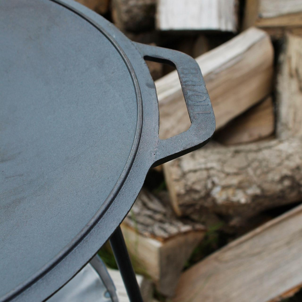 Садж сковорода чугунная 45 см с подвеской для разведения огня 2425825726