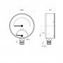 63337 Термоманометр ТМ80 0-4 бар, 20-120С, радіальний, з монтажним клапаном R1/2" 63337