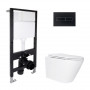 Готове рішення Qtap для ванної кімнати: підвісний унітаз Swan Ultra Quiet 520x360x320 + комплект інсталяції Standard (лінійна клавіша Black) SD00057768
