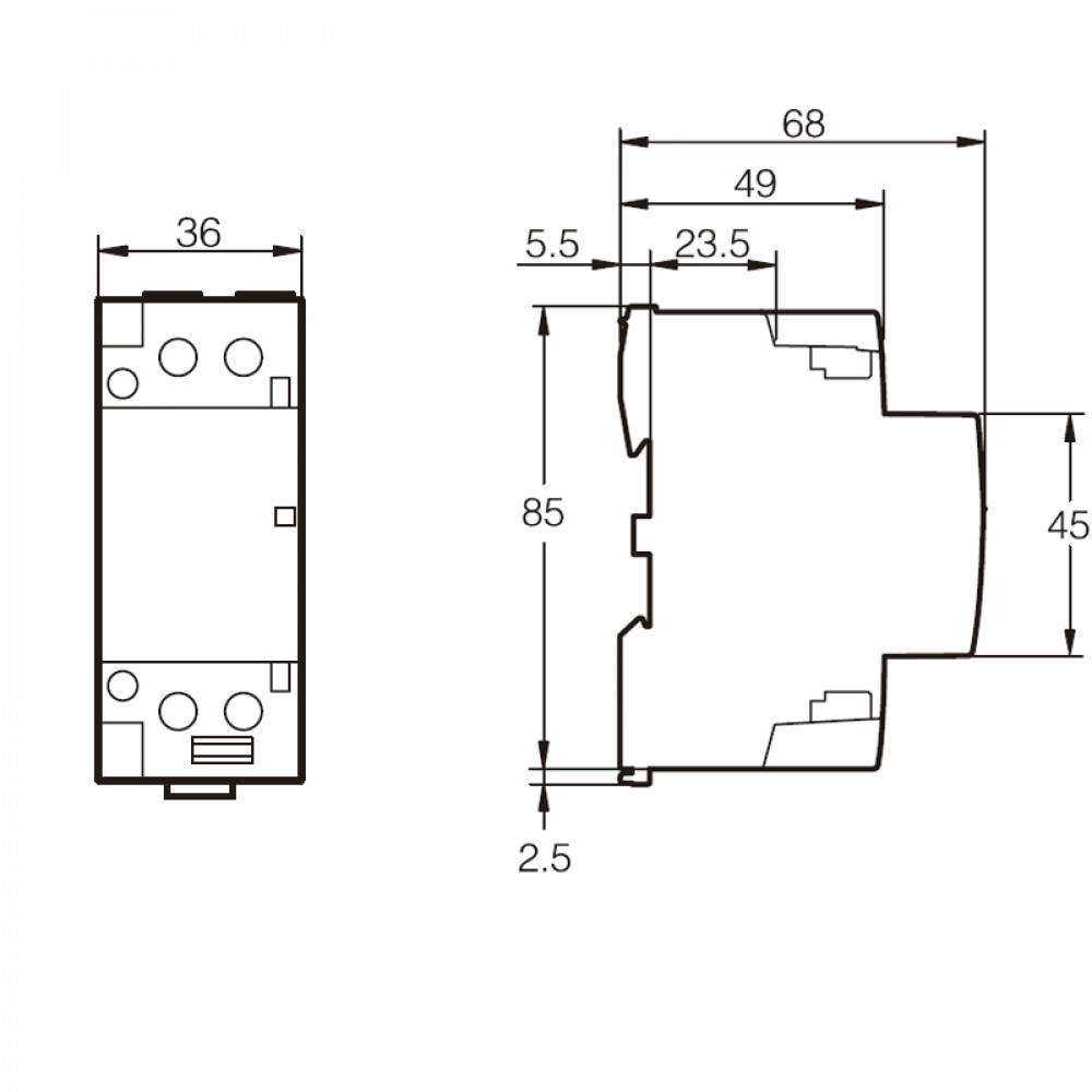 661421 Контактор OCT, 2P, 2NO, 40A, 230В Tervix Pro Line 661421
