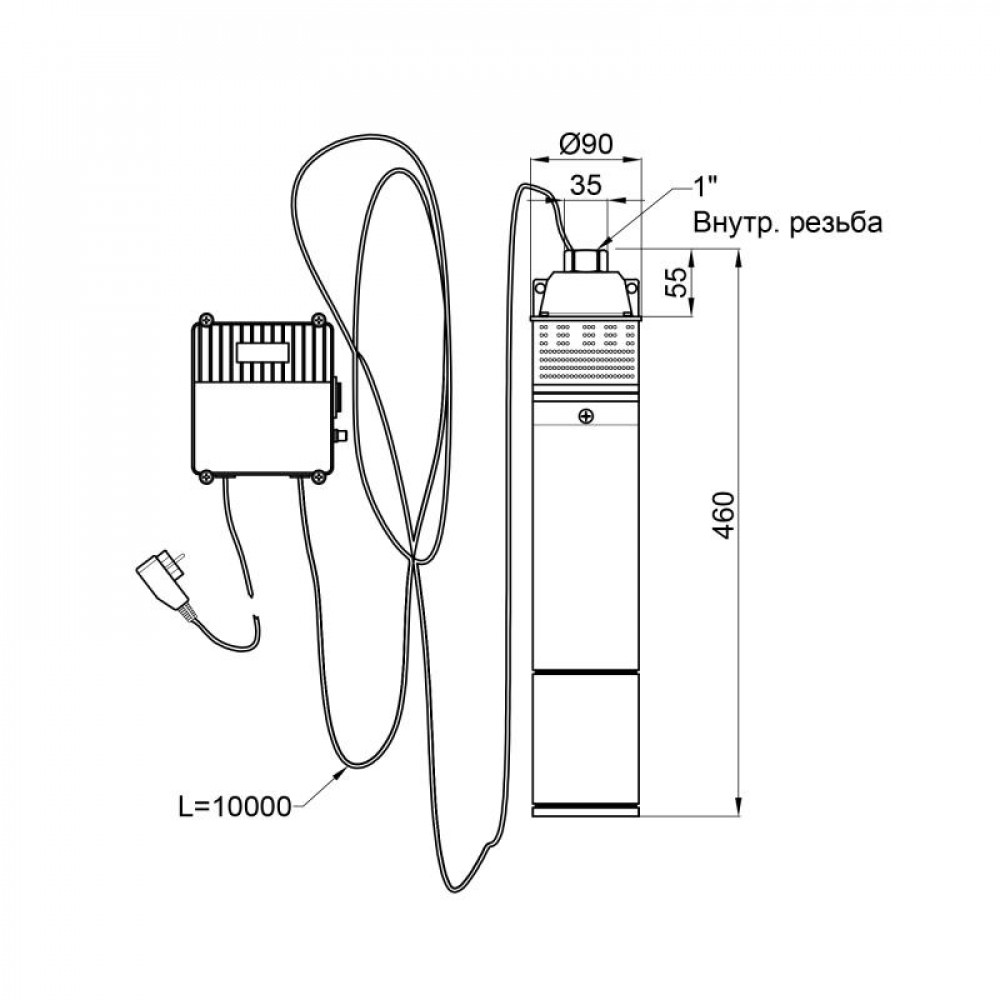 Насос заглибний вихровий Thermo Alliance 4SKM-100 0,75 кВт з пультом SD00046791
