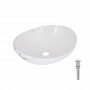 Раковина накладна Qtap Dove 415x340x140 мм, Marble, овальна, з донним клапаном QTDOV188SB49785 SD00055909