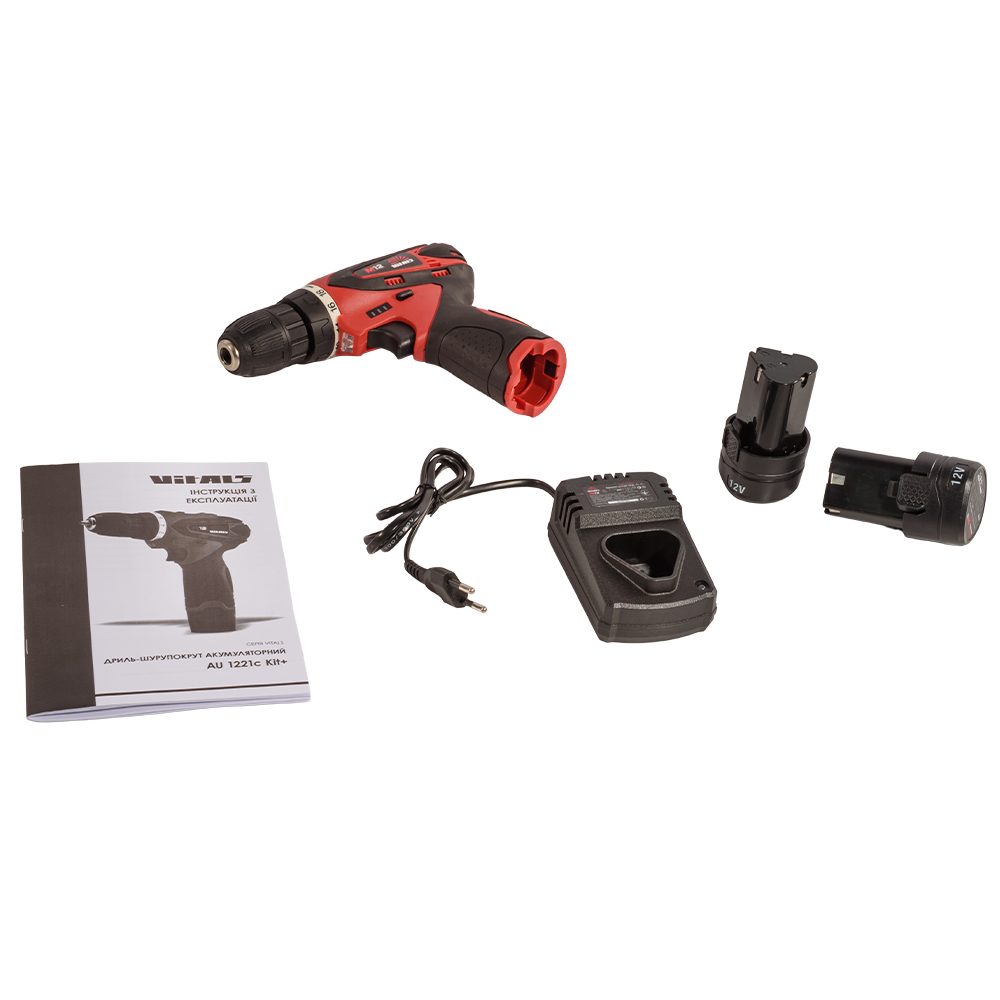 Дриль-шуруповерт акумуляторний Vitals AU 1221c Kit+ 000235336