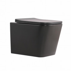 Унітаз підвісний Qtap Tern Ultra Quiet 520×345×325 мм, Anthracite, з сидінням Slim Duroplast / Soft-close / Quick Release QTTER26AN48999