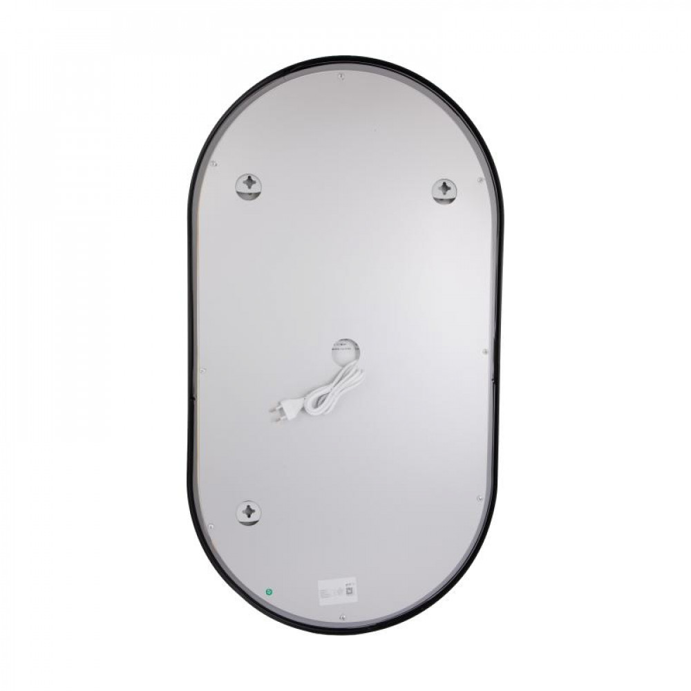 Дзеркало Qtap Scorpio (SC1) з LED-підсвічуванням Touch, з антизапотіванням, з димером, рег. темп. кольору (3000-6500K) Black QTSC500900 SD00055401