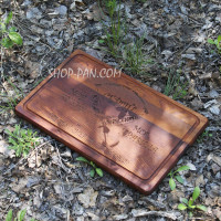 Кухонная доска-винтажная прямоугольная (темная) с гравировкой - Моя кухня, моя правила