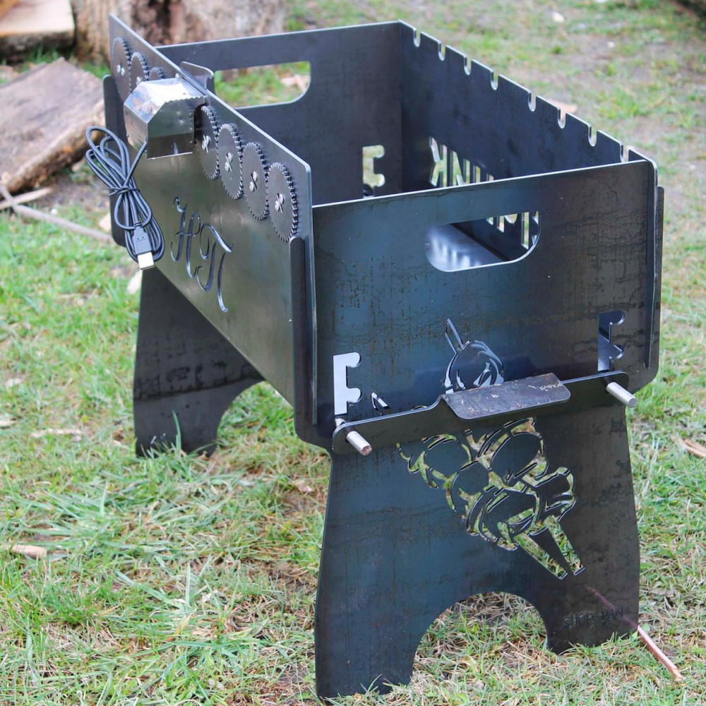 Мангал автоматический на 8 шампуров с регулировкой высоты дна относительно шампуров 2425825659