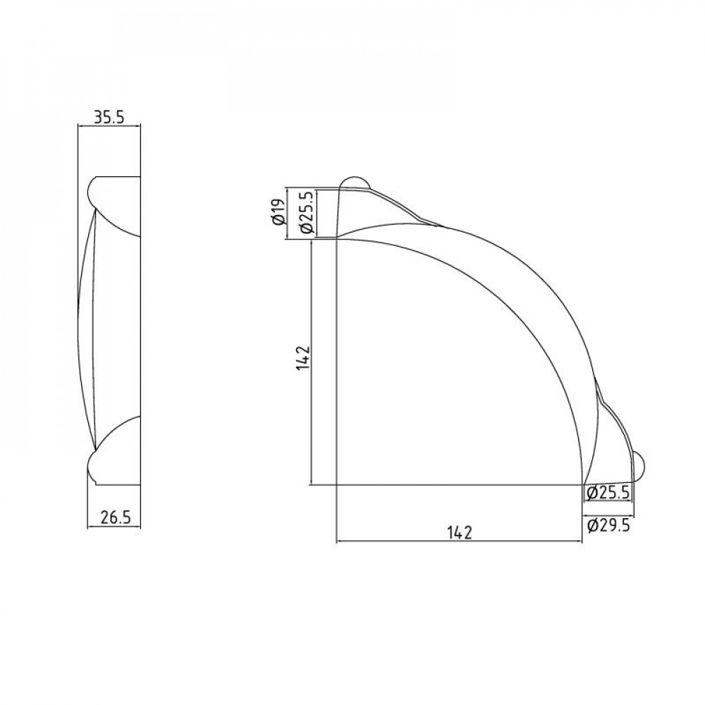 Кутовий фіксатор для труби Thermo Alliance Standart 25 сталевий TAS347W25 SD00055957