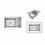 Мийка для кухні інтегрована Lidz Handmade Max 500 H7849R Brushed Steel, 3,0/1,0 мм, крило праворуч, збільшена чаша LDH7849RBRU49464 SD00055588