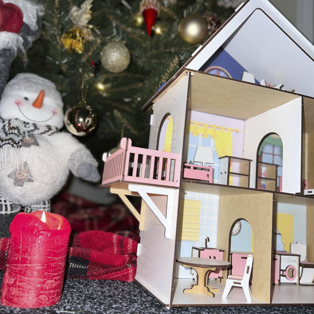 Ляльковий будиночок для LOL із кольоровими стінами, ліфтом і меблями в подарунок 2425824742