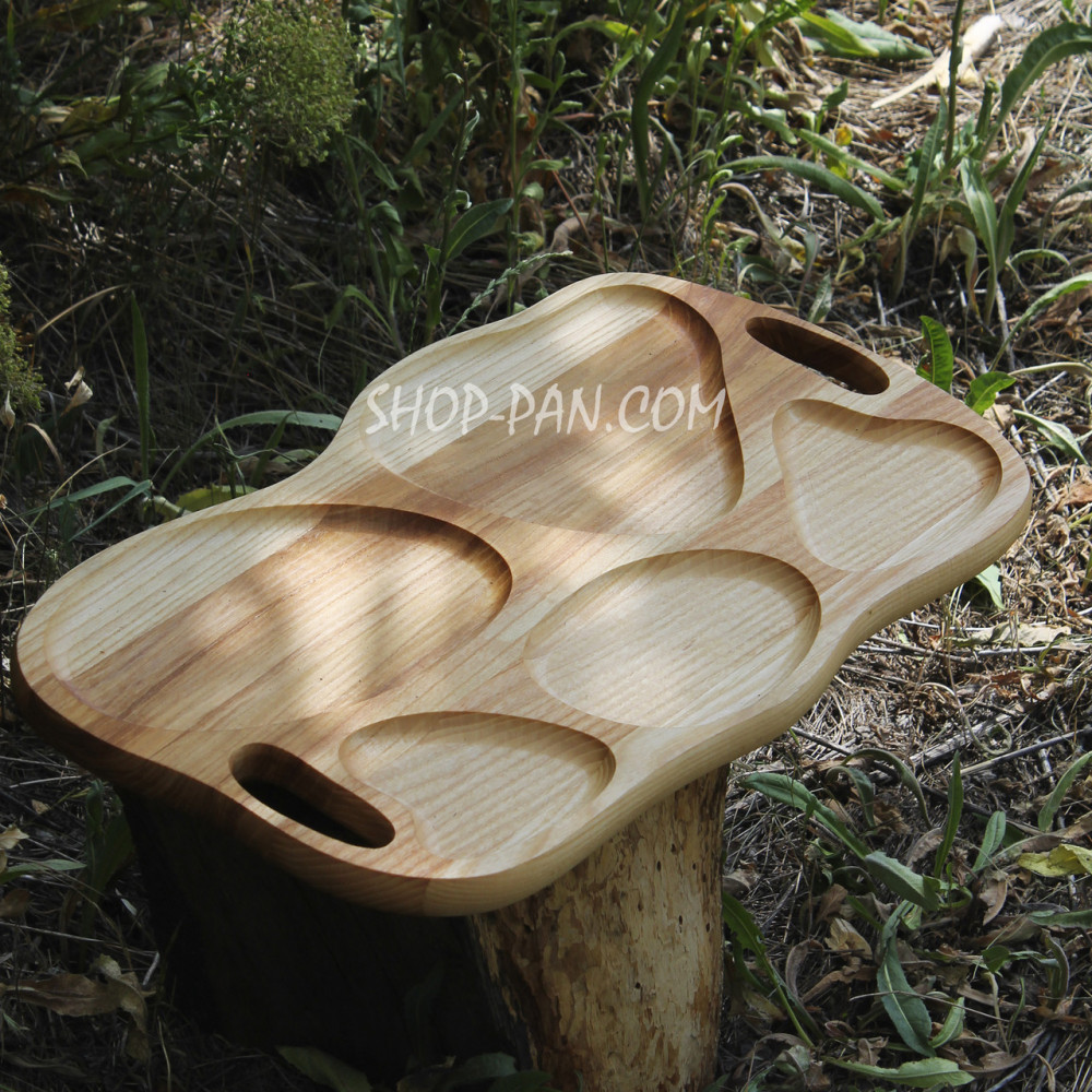 Кухонна дошка для подачі страв 30x50 см, прямокутна, на 5 секцій, двостороння 2527526713