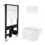 Готове рішення Qtap для ванної кімнати: підвісний унітаз Swan Rimless 520x360x320 + комплект інсталяції Standard (лінійна клавіша White) SD00057761