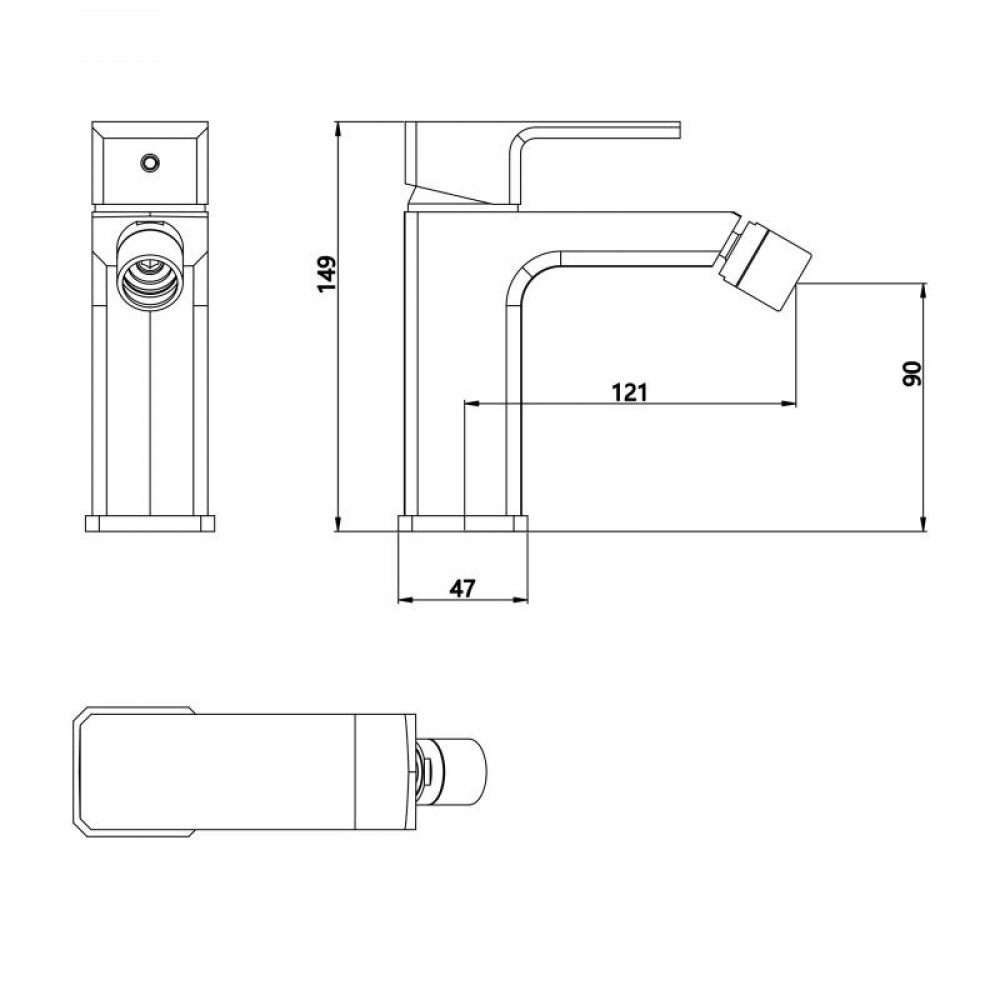 Змішувач для біде Lidz Dozorca 001AF (k35) Chrome LDDOZ001AFCRM48991 SD00055115