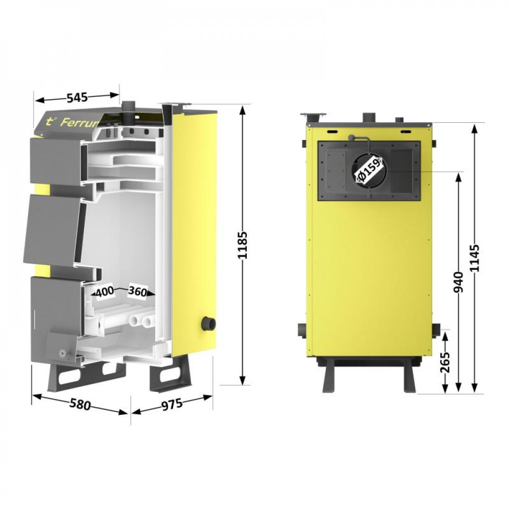 Котел твердопаливний сталевий Thermo Alliance Ferrum W V 5.0 FW 14 SD00053215