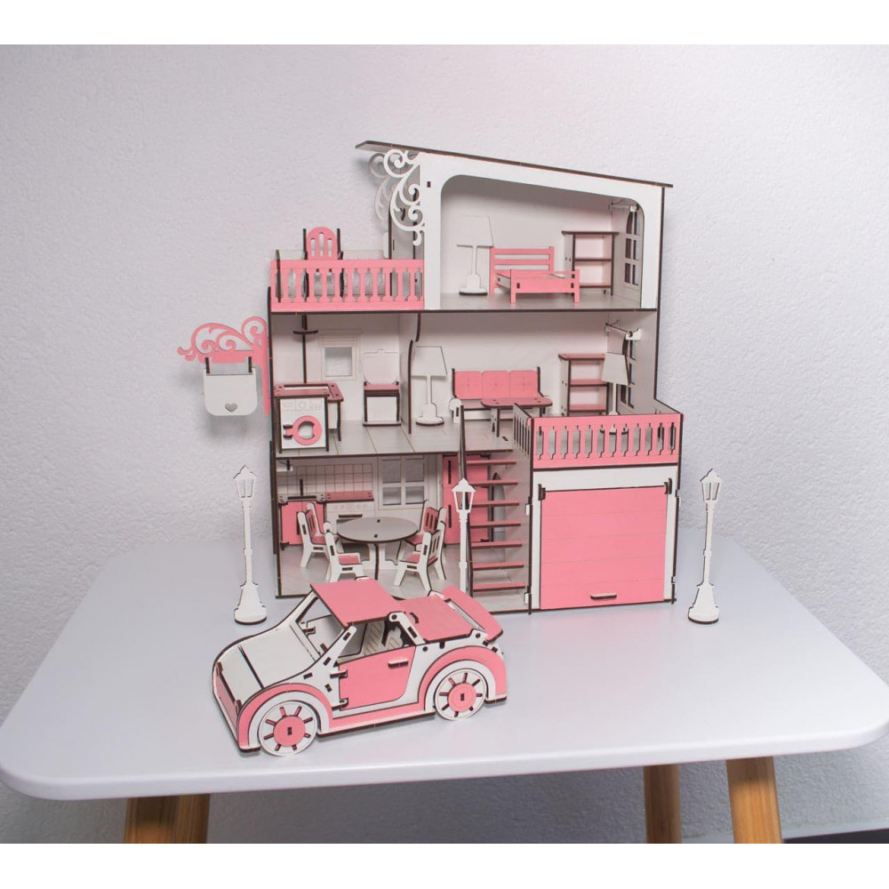 Будиночок із гаражем і машинка в комплекті 2425823475