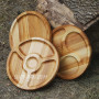 Менажниця дерев'яна 35 см, кругла, на 4 секції, двостороння, 1 2527526715