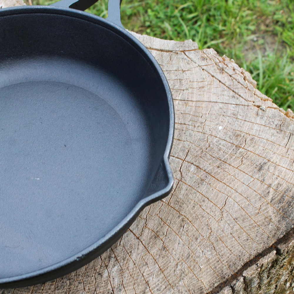 Сковорода чавунна 26 см зі скляною кришкою 2425825729