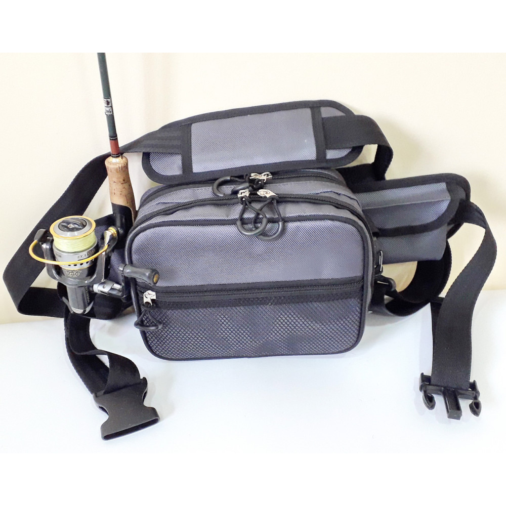 Сумка спінінгіста поясна + плече, посилена, непромокальна для риболовлі ГОРИЗОНТ- 10