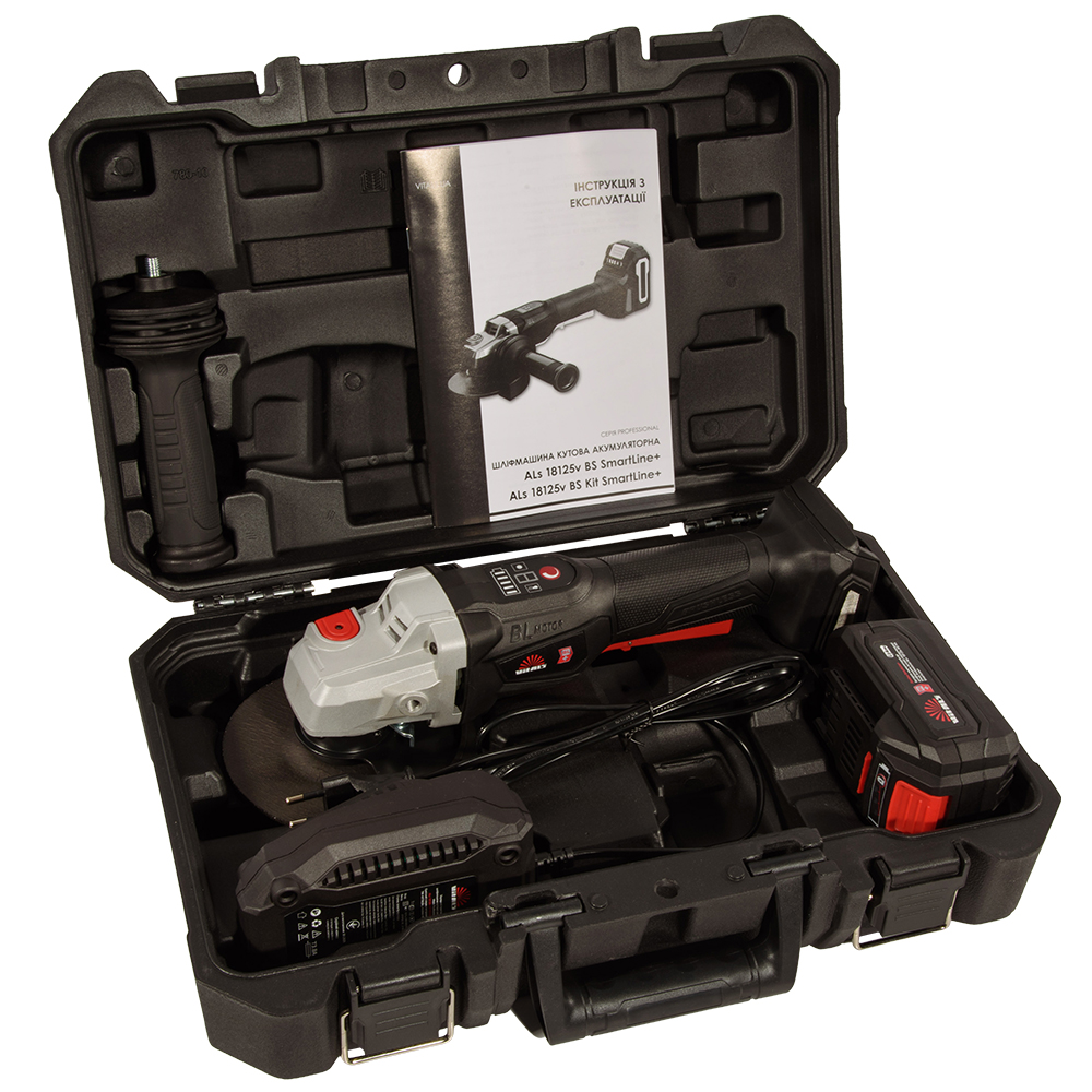 Шліфмашина кутова акумуляторна Vitals Professional ALs 18125v BS Kit SmartLine+ 000239534
