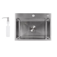 Мийка для кухні інтегрована Lidz Handmade H5843 Brushed Steel 3,0/1,0 мм LDH5843BRU49442