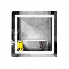 Дзеркало Lidz Kubis (KU2) 700х700 з LED-підсвічуванням Touch, з антизапотіванням, з димером, рег. яскравості LDKU70070049288