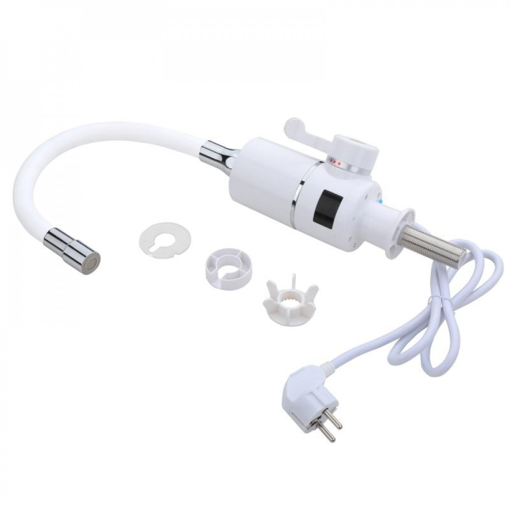 Проточний кран-водонагрівач з гнучким виливом для кухні Lidz Warm 065 LDWAR065WHI49097 White/White SD00055221