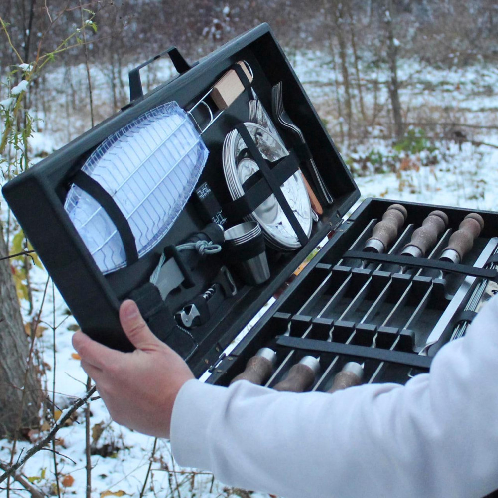 Набір для гриля та барбекю у дерев'яному кейсі "Буковина" SP00494