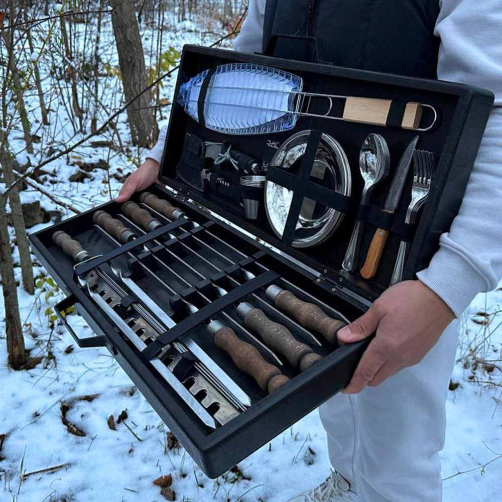Набір для гриля та барбекю у дерев'яному кейсі "Буковина" SP00494