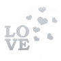 Зеркальный декор акриловый самоклеющийся Love серебро,11шт (D) SW-00002495 SW-00002495