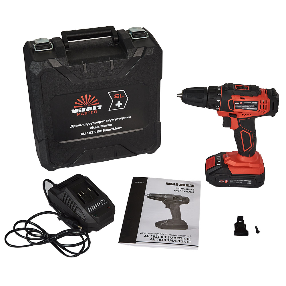 Дриль-шурупокрут акумуляторний Vitals Master AU 1825 Kit SmartLine+ 000184442